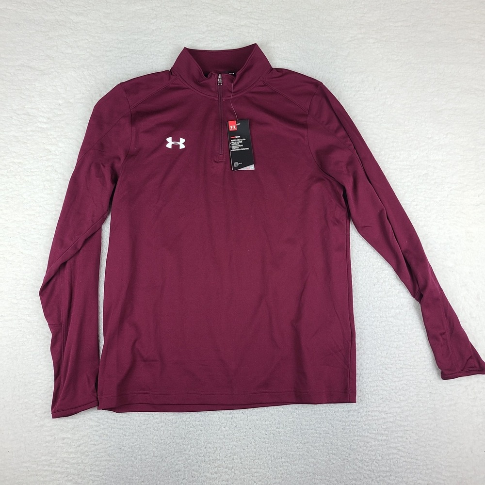 Under Armour Sweater Mens Large Maroon Red Loose Heatgear Sweatshirt Golf NEW